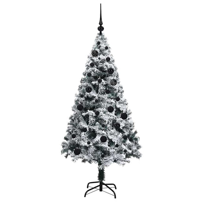 Kunstkerstboom met 150 LED Wit 150 cm PVC en Staal en Kunststof