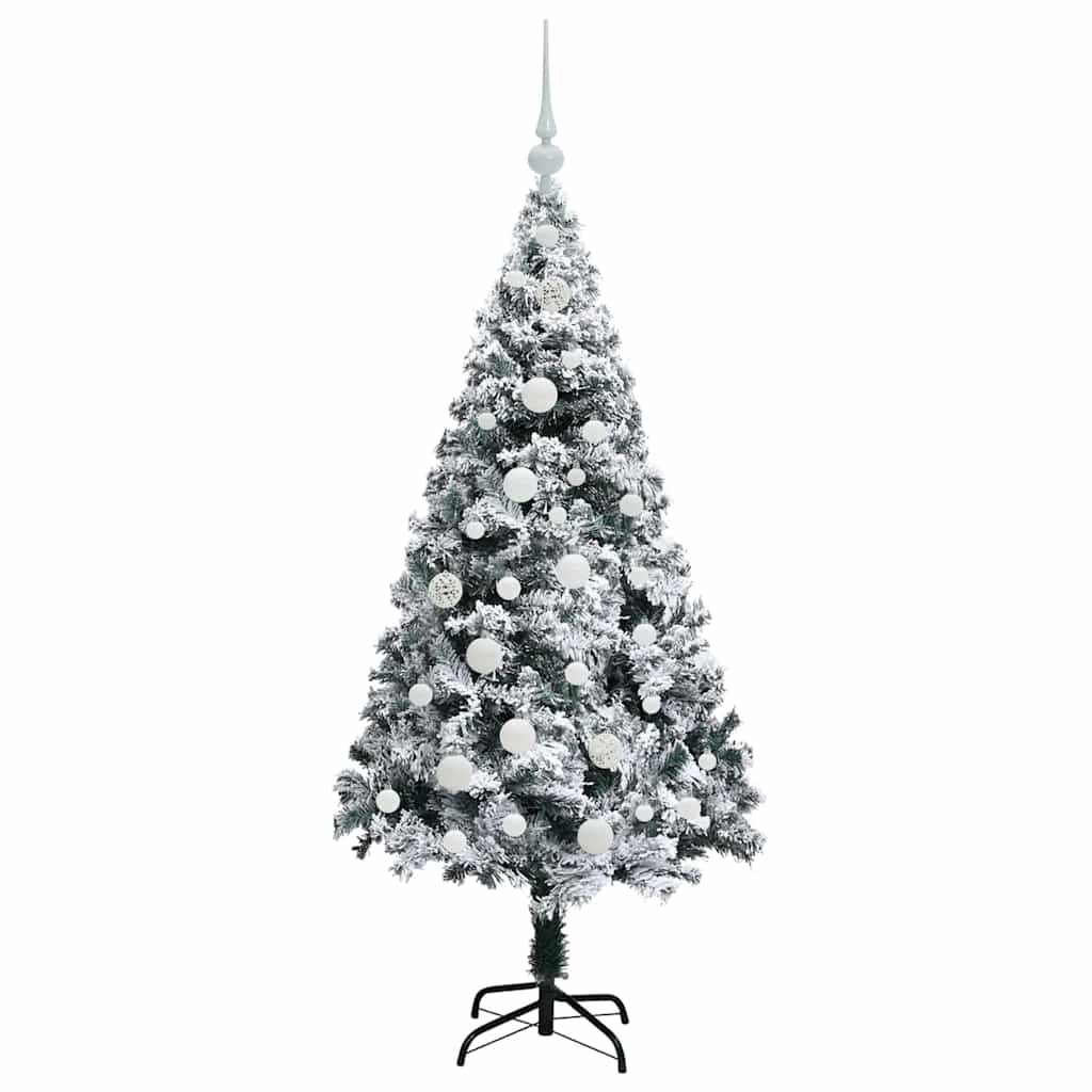 Kunstkerstboom met 150 LED Wit 150 cm PVC en Staal en Kunststof