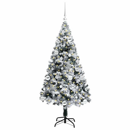 Kunstkerstboom met 150 LED Wit 150 cm PVC en Staal en Kunststof