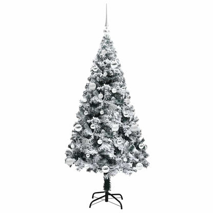 Kunstkerstboom met 150 LED Wit 150 cm PVC en Staal en Kunststof