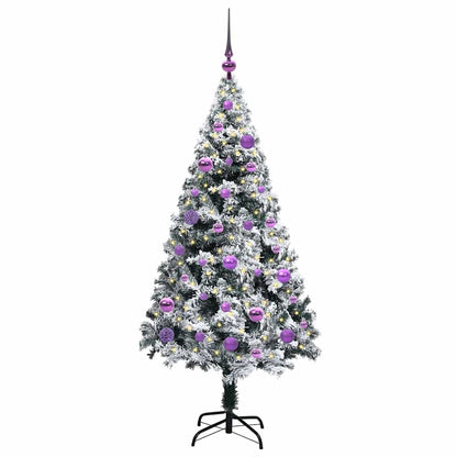 Kunstkerstboom met 150 LED Wit 150 cm PVC en Staal en Kunststof