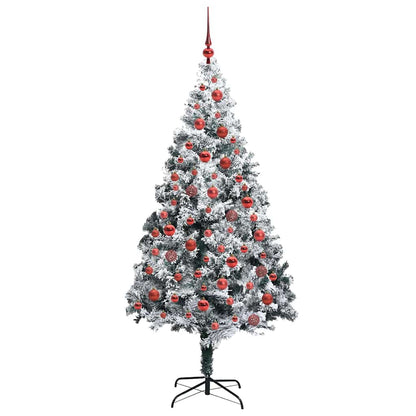 Kunstkerstboom met 300 LED Wit 180 cm PVC en Staal en Kunststof