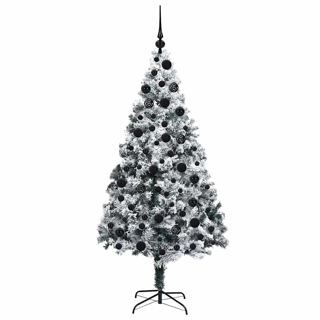 Kunstkerstboom met 300 LED Wit 180 cm PVC en Staal en Kunststof