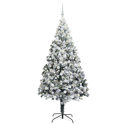 Kunstkerstboom met 300 LED Wit 180 cm PVC en Staal en Kunststof