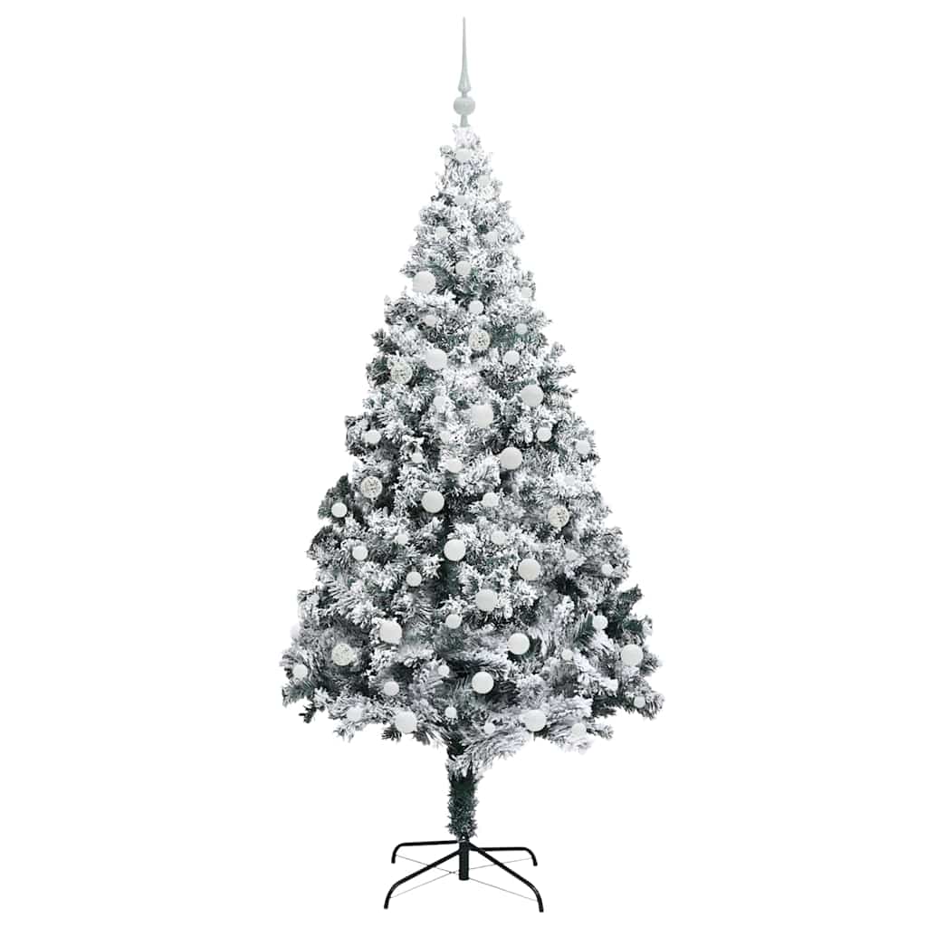 Kunstkerstboom met 300 LED Wit 180 cm PVC en Staal en Kunststof