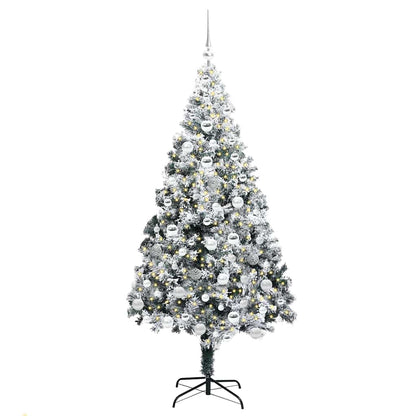 Kunstkerstboom met 300 LED Wit 180 cm PVC en Staal en Kunststof