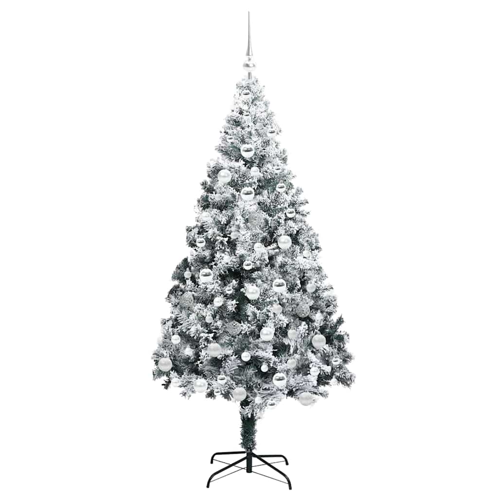 Kunstkerstboom met 300 LED Wit 180 cm PVC en Staal en Kunststof