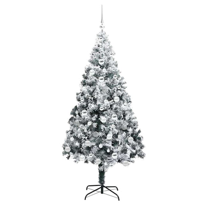 Kunstkerstboom met 300 LED Wit 180 cm PVC en Staal en Kunststof
