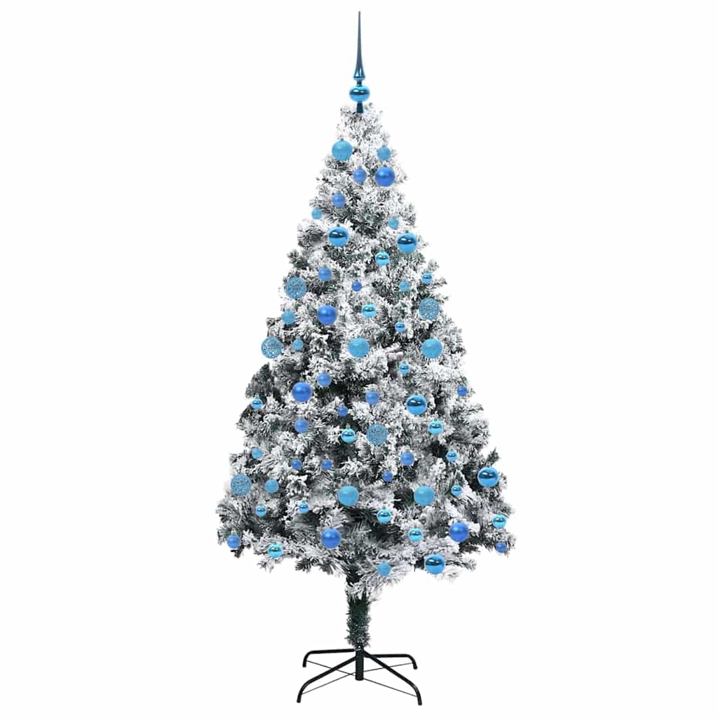 Kunstkerstboom met 300 LED Wit 180 cm PVC en Staal en Kunststof