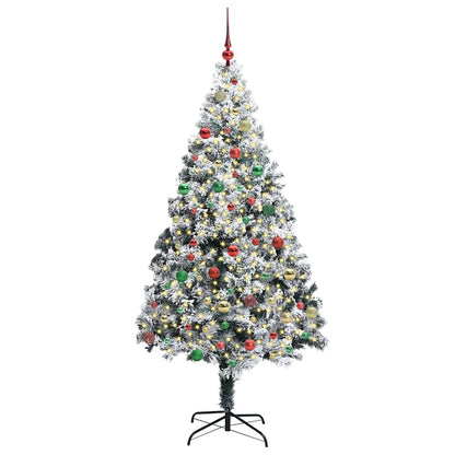 Kunstkerstboom met 300 LED Wit 180 cm PVC en Staal en Kunststof