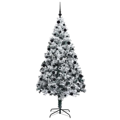 Kunstkerstboom met 300 LED Wit 210 cm PVC en Staal en Kunststof