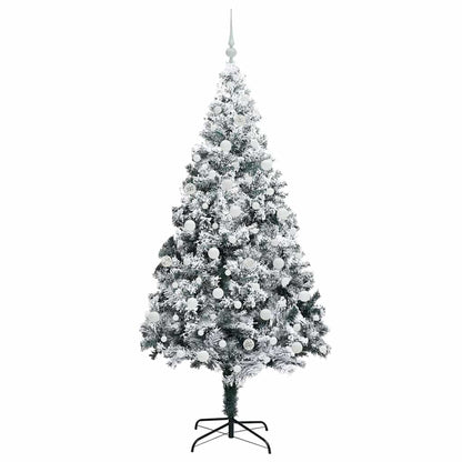Kunstkerstboom met 300 LED Wit 210 cm PVC en Staal en Kunststof