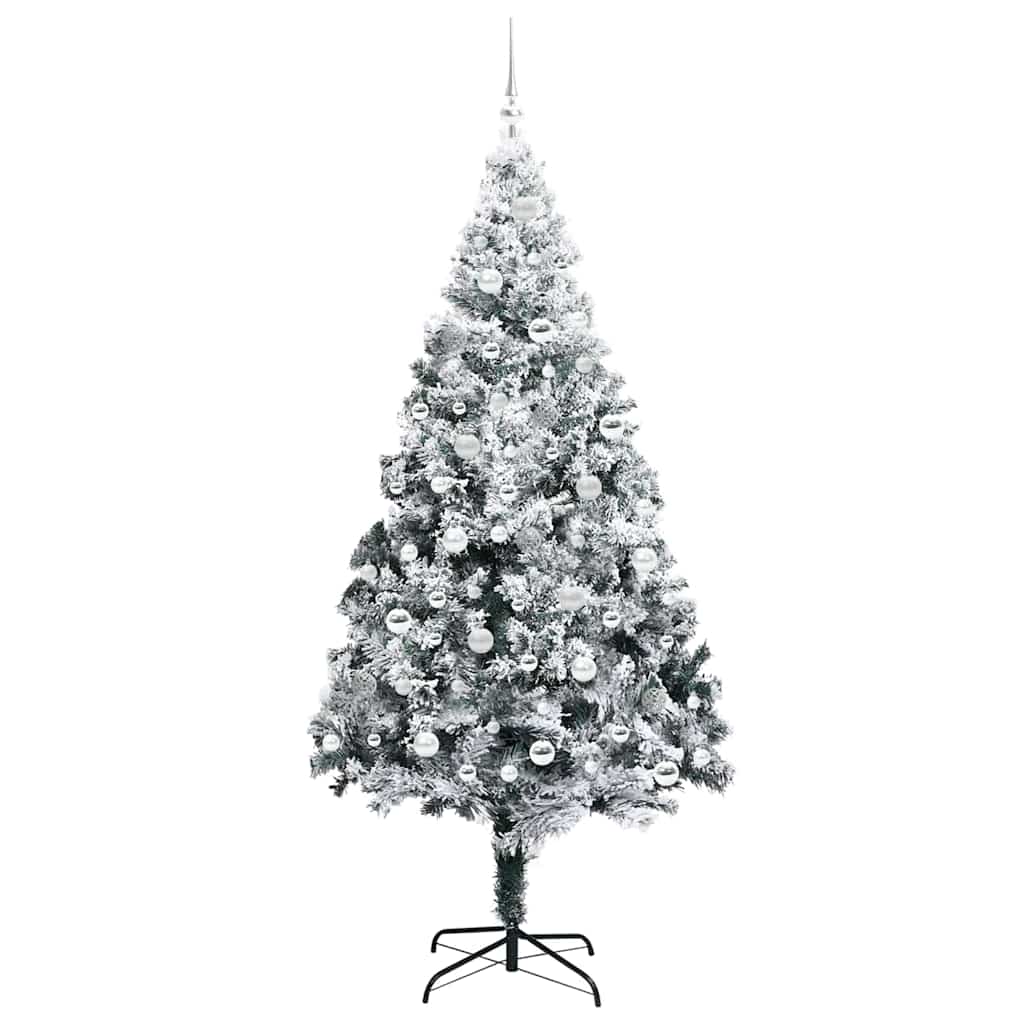 Kunstkerstboom met 300 LED Wit 210 cm PVC en Staal en Kunststof