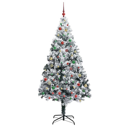 Kunstkerstboom met 300 LED Wit 210 cm PVC en Staal en Kunststof