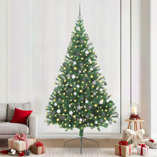 Kunstmatig Voorverlicht Kerstboom met 300 LED Groen 240 cm PVC