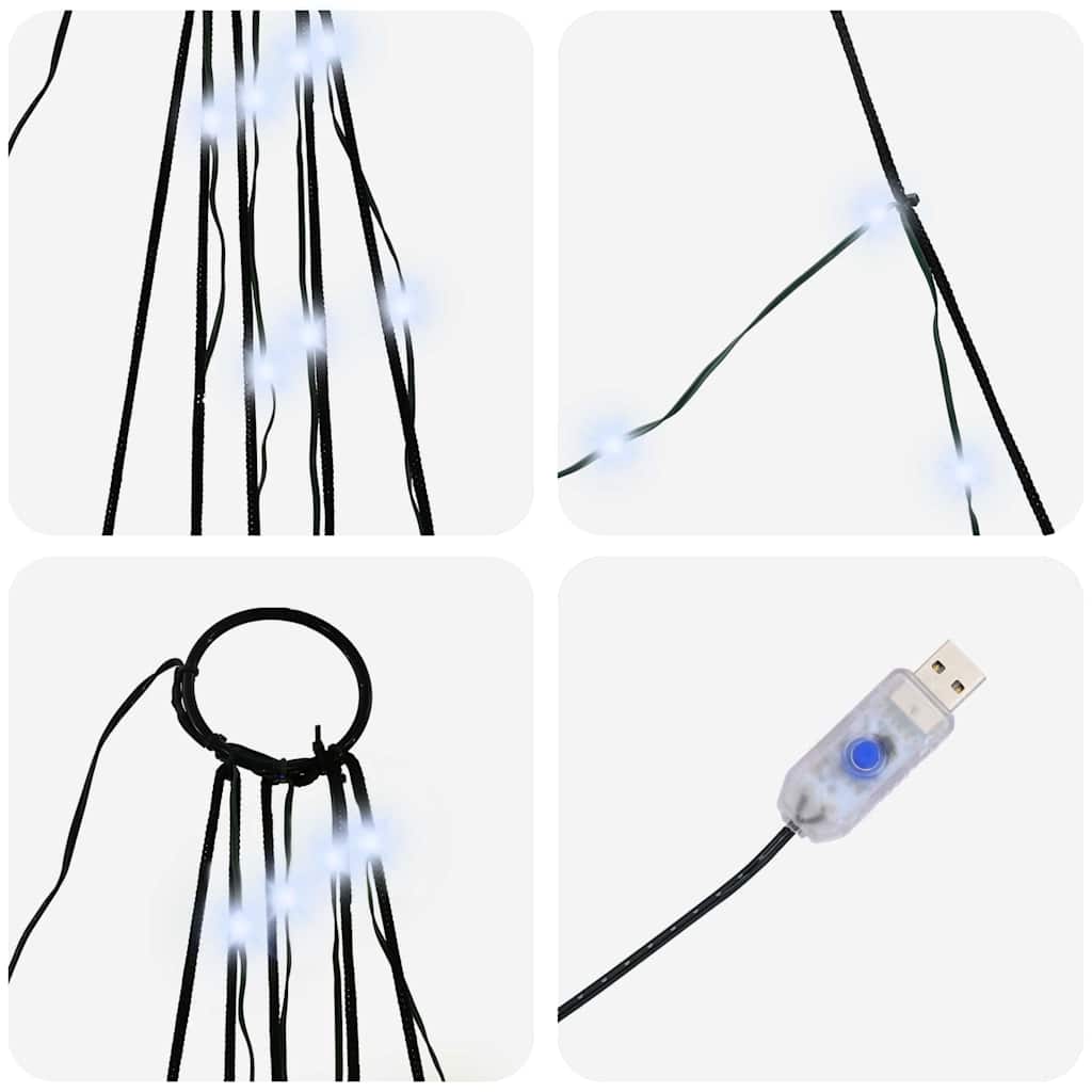 LED Kerstboom met Grondspiesjes Koudwit 511 cm Metaal