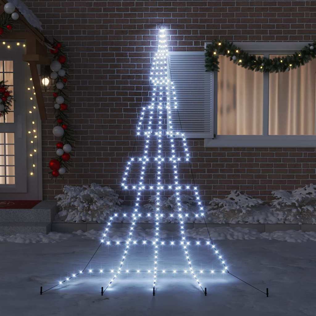 LED Kerstboom met Grondspiesjes Koudwit 511 cm Metaal