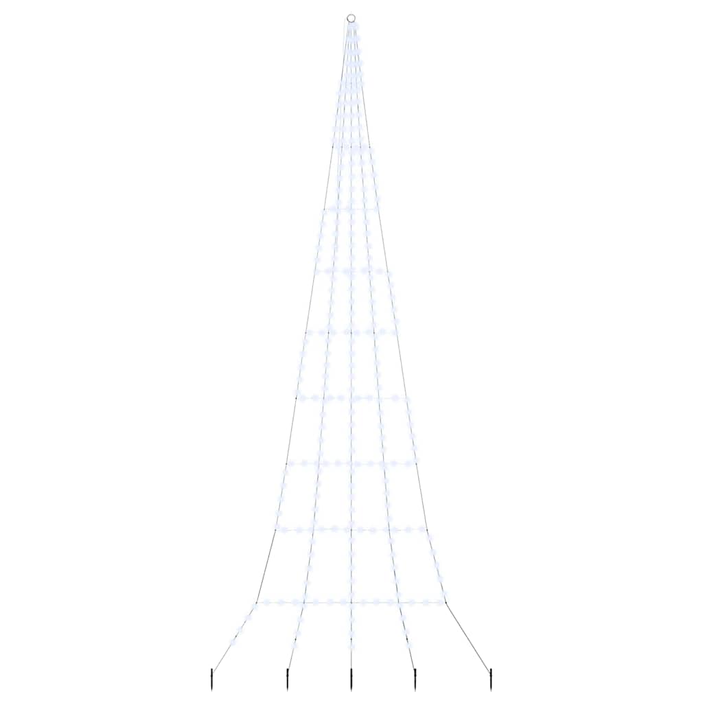 LED Kerstboom met Grondspiesjes Koudwit 511 cm Metaal