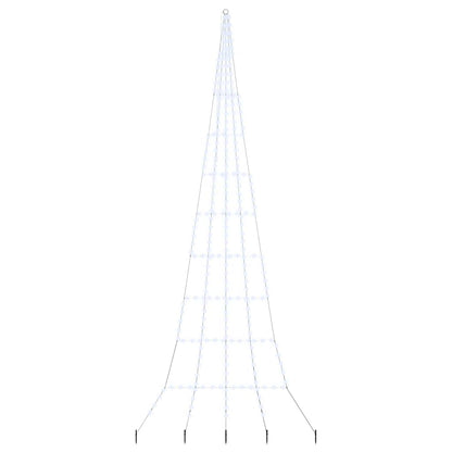 LED Kerstboom met Grondspiesjes Koudwit 511 cm Metaal