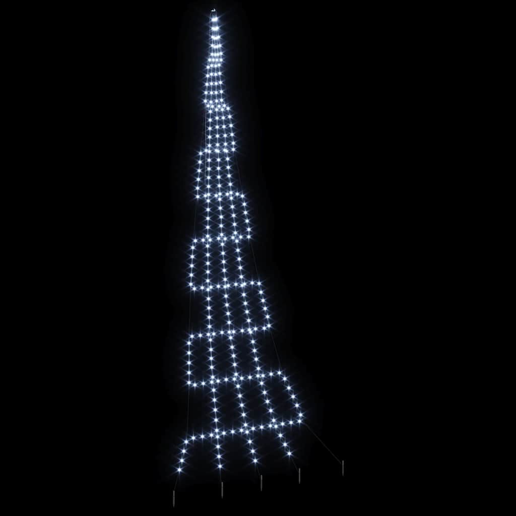 LED Kerstboom met Grondspiesjes Koudwit 511 cm Metaal