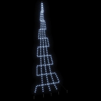 LED Kerstboom met Grondspiesjes Koudwit 511 cm Metaal