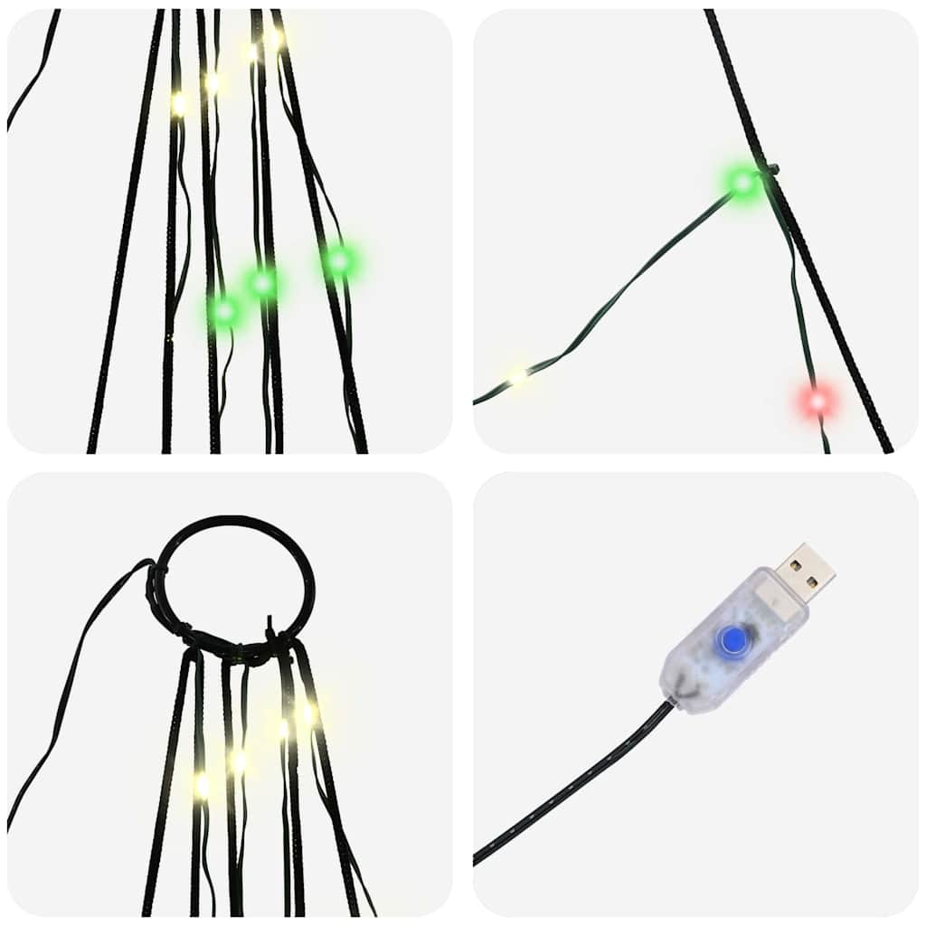 LED Kerstboom met Grondspiesjes Multikleur 511 cm Metaal