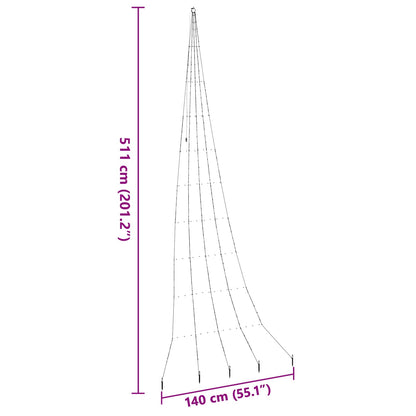 LED Kerstboom met Grondspiesjes Multikleur 511 cm Metaal
