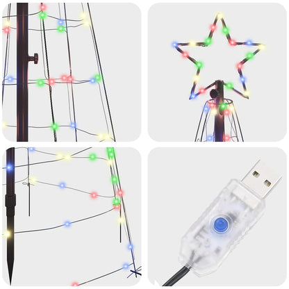 LED Kerstboom met Grondspiesjes Multikleur 250 cm IJzer