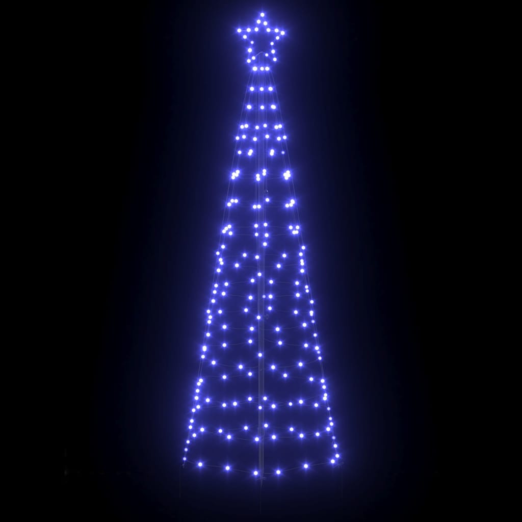 LED Kerstboom met Grondspiesjes met 390 LED Blauw 250 cm IJzer