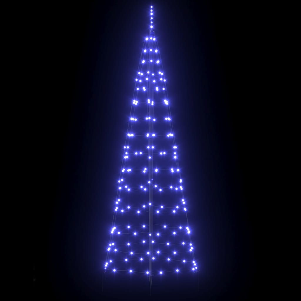 LED Kerstboom met Grondspiesjes met 390 LED Blauw 250 cm IJzer