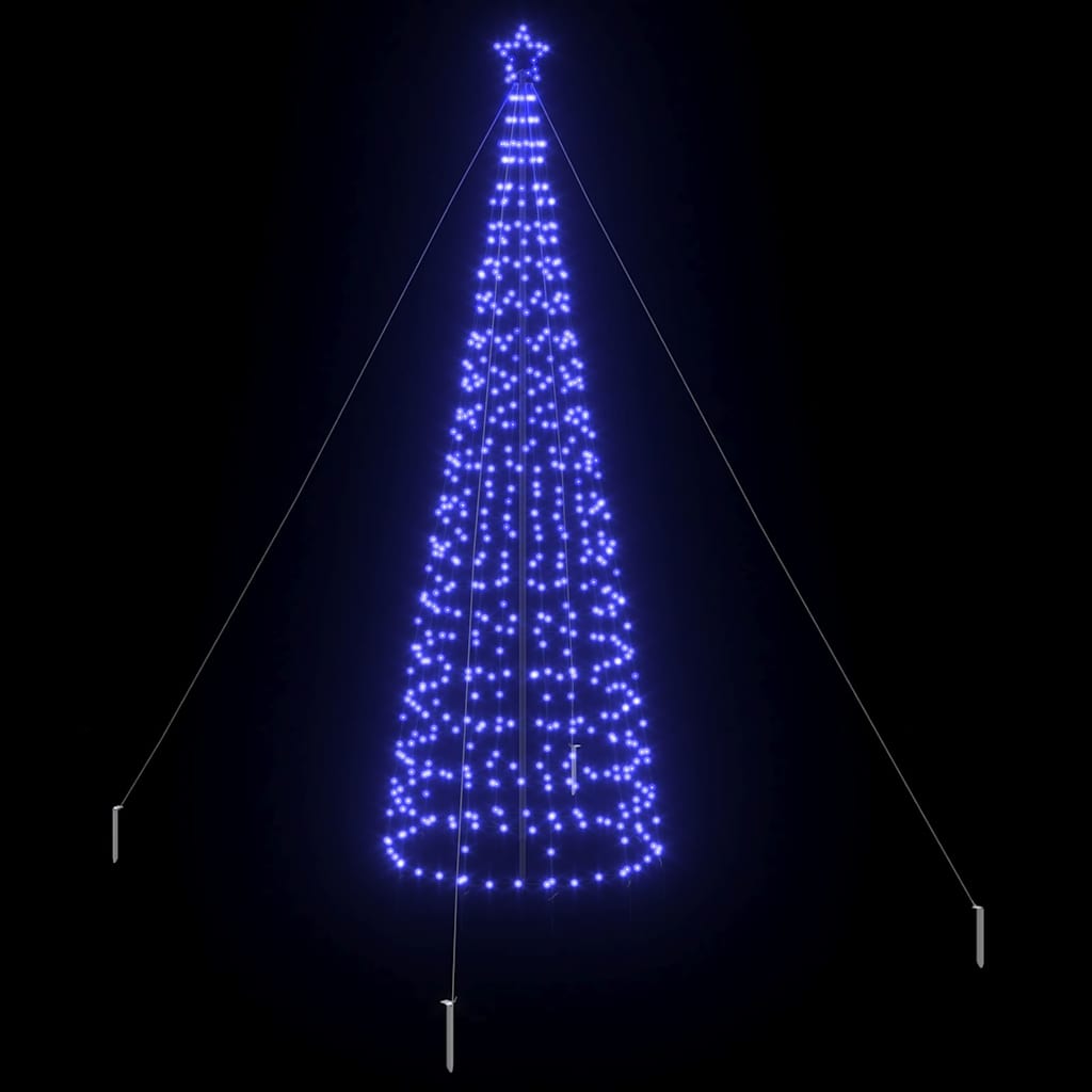 LED Kerstboom met Grondspiesjes met 800 LED Blauw 400 cm IJzer