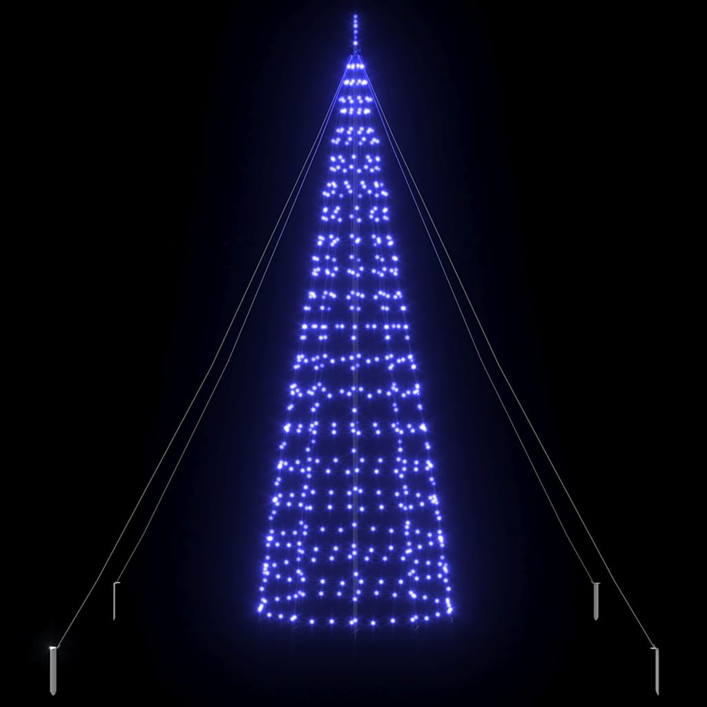 LED Kerstboom met Grondspiesjes met 800 LED Blauw 400 cm IJzer
