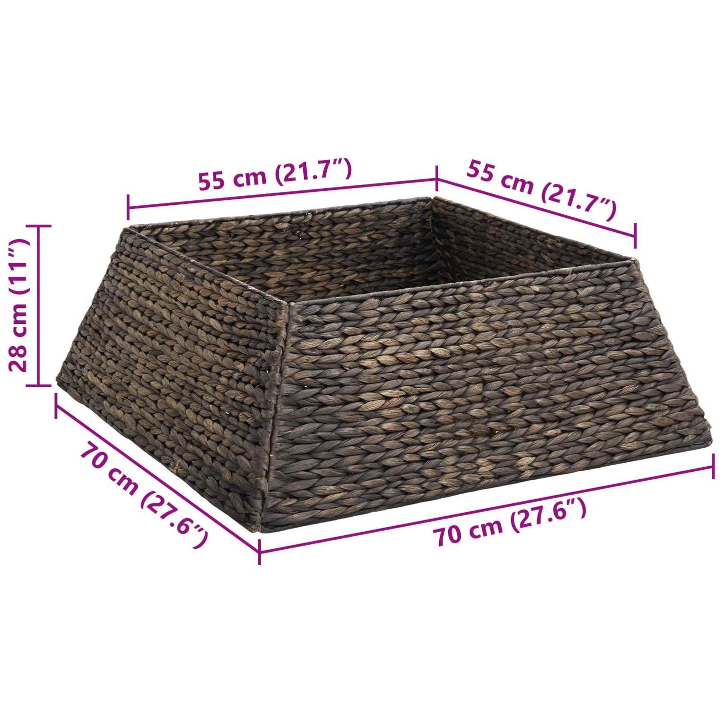 Kerstboomkraag Zwart 70 x 70 x 28 cm Waterhyacint