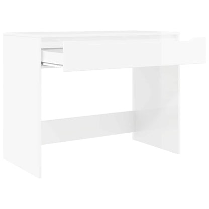 Bureau met lade Hoogglans wit 100 x 50 x 78 cm Bewerkt hout