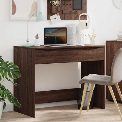 Bureau met lade Bruin Eiken 100 x 50 x 78 cm Bewerkt hout