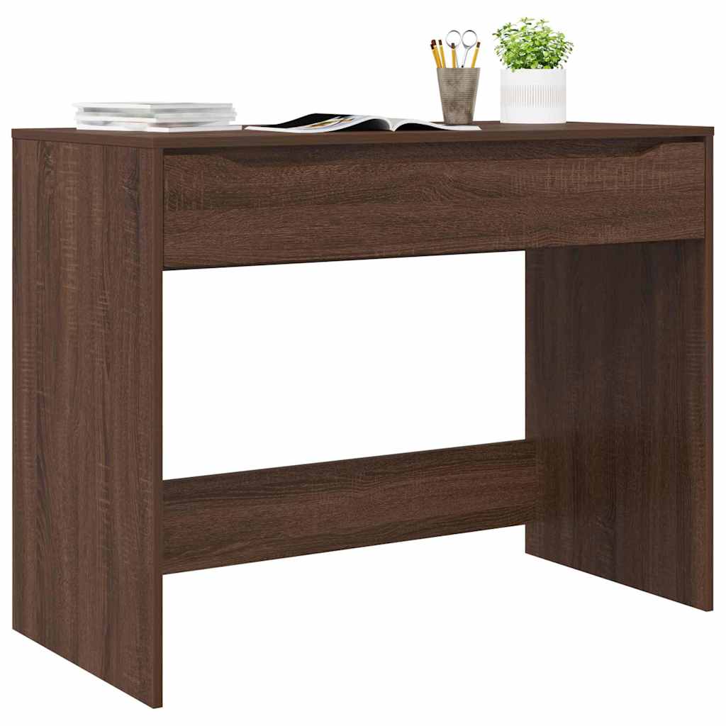 Bureau met lade Bruin Eiken 100 x 50 x 78 cm Bewerkt hout