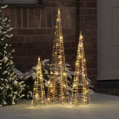 Kerstboom met 90 LED 3 pcs Warmwit 20 x 20 x 80 cm PET