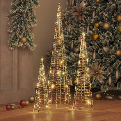 Kerstboom met 90 LED 3 pcs Warmwit 20 x 20 x 80 cm PET