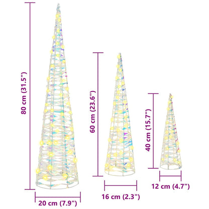 Kerstboom met 90 LED 3 pcs Warmwit 20 x 20 x 80 cm PET