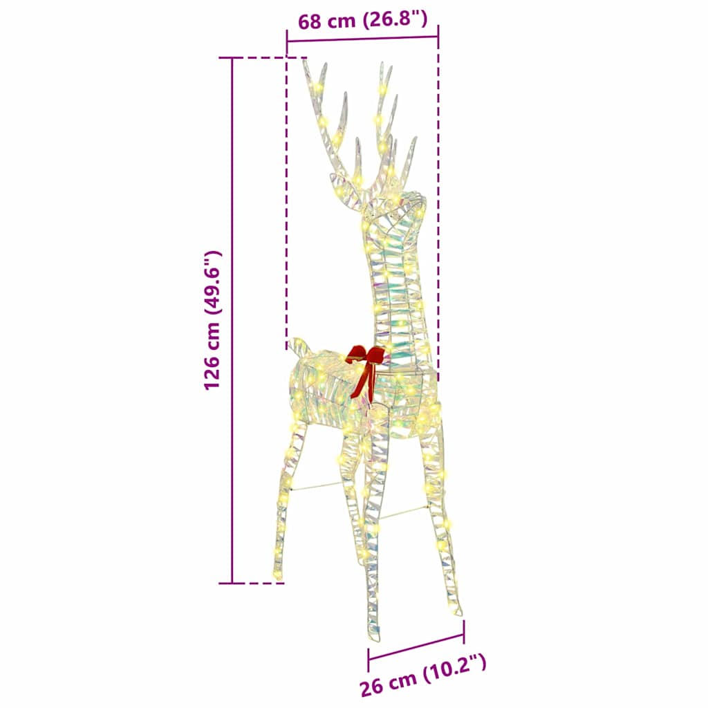 3D Rendier met 140 LED Warmwit 128 cm PET