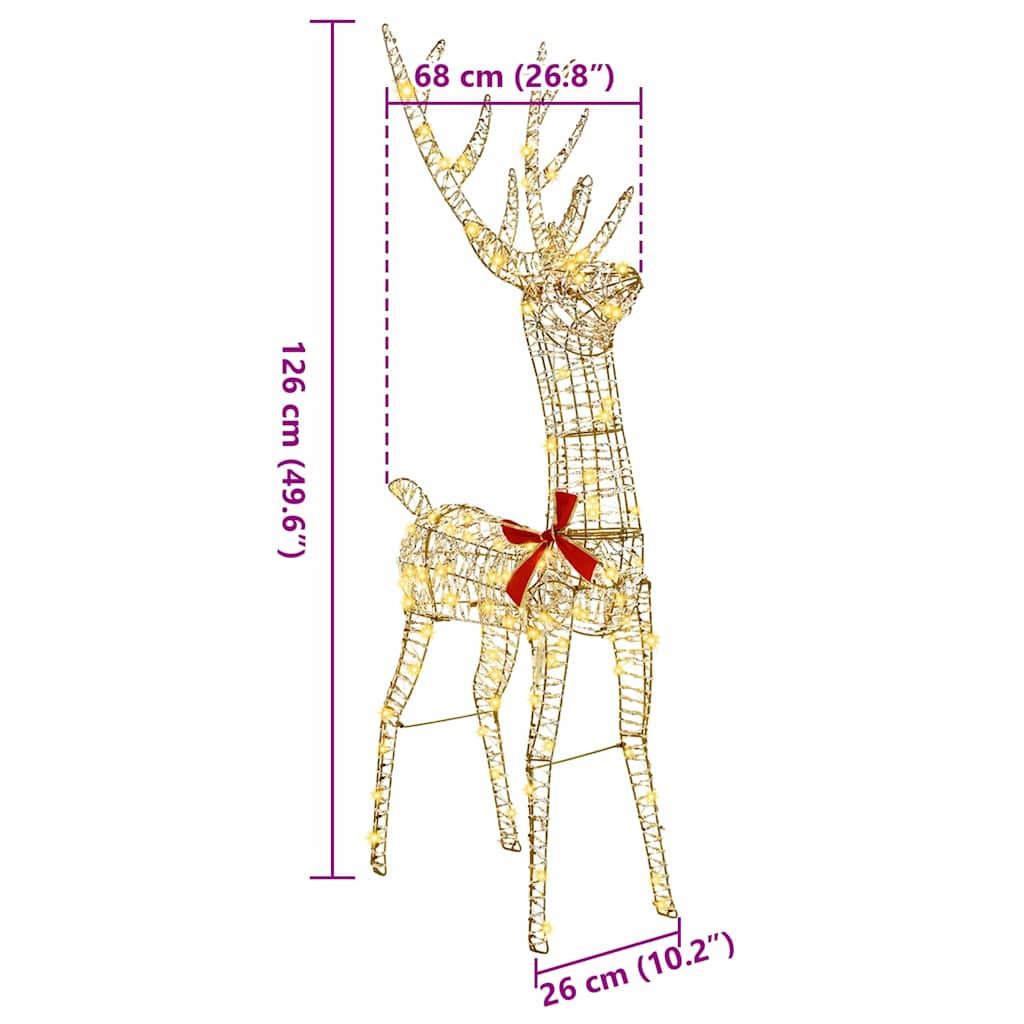 3D Rendier met 140 LED Warmwit 128 cm PET
