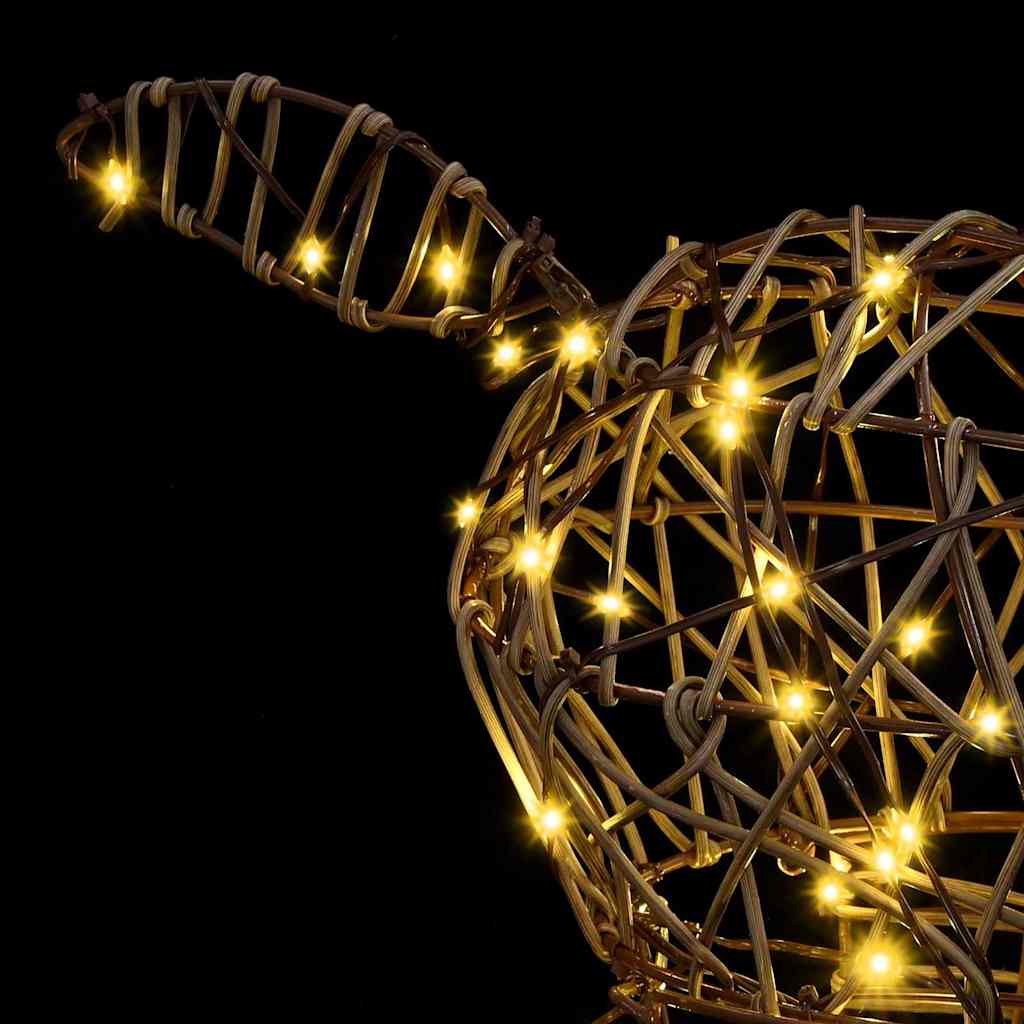 3D Rendier met 140 LED Warmwit 68 x 26 x 126 cm Rattan