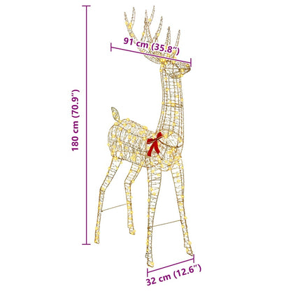 3D Rendier met 250 LED Warmwit 180 cm PET