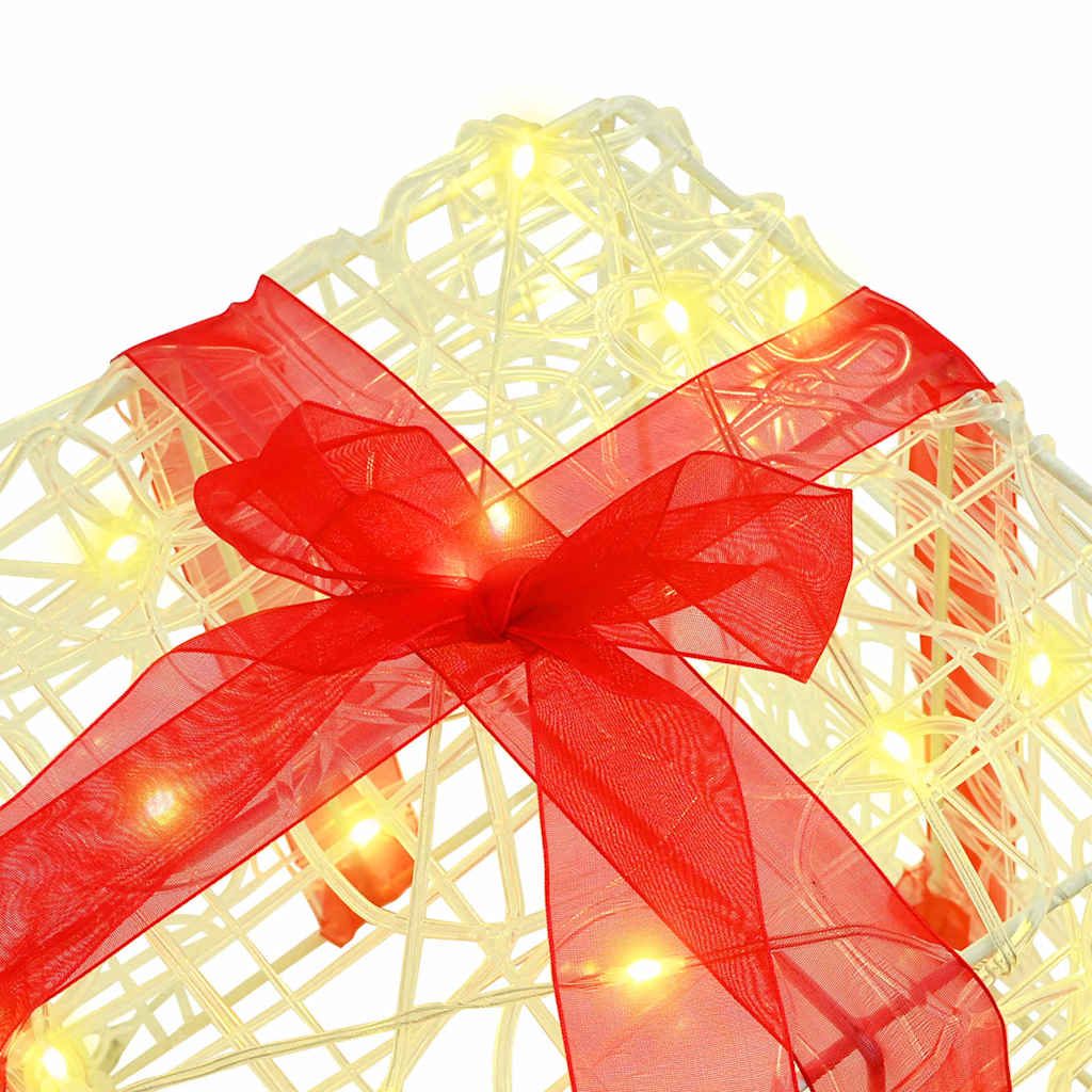 Cadeau Doos met 60 LED 3 pcs Warmwit 20 x 20 x 20 cm Acryl