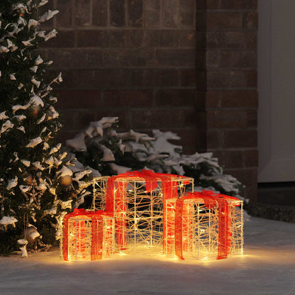Cadeau Doos met 60 LED 3 pcs Warmwit 20 x 20 x 20 cm Acryl