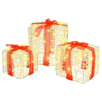 Cadeau Doos met 60 LED 3 pcs Warmwit 20 x 20 x 20 cm Acryl
