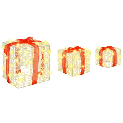 Cadeau Doos met 60 LED 3 pcs Warmwit 20 x 20 x 20 cm Acryl