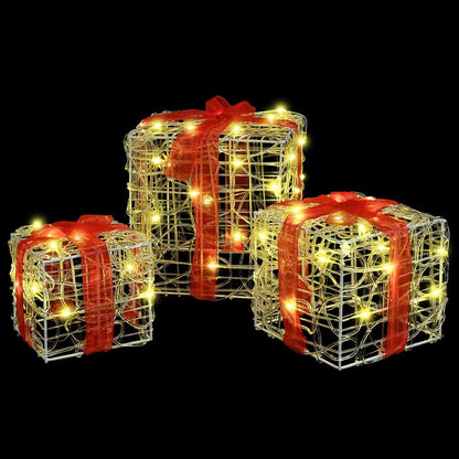 Cadeau Doos met 60 LED 3 pcs Warmwit 20 x 20 x 20 cm Acryl