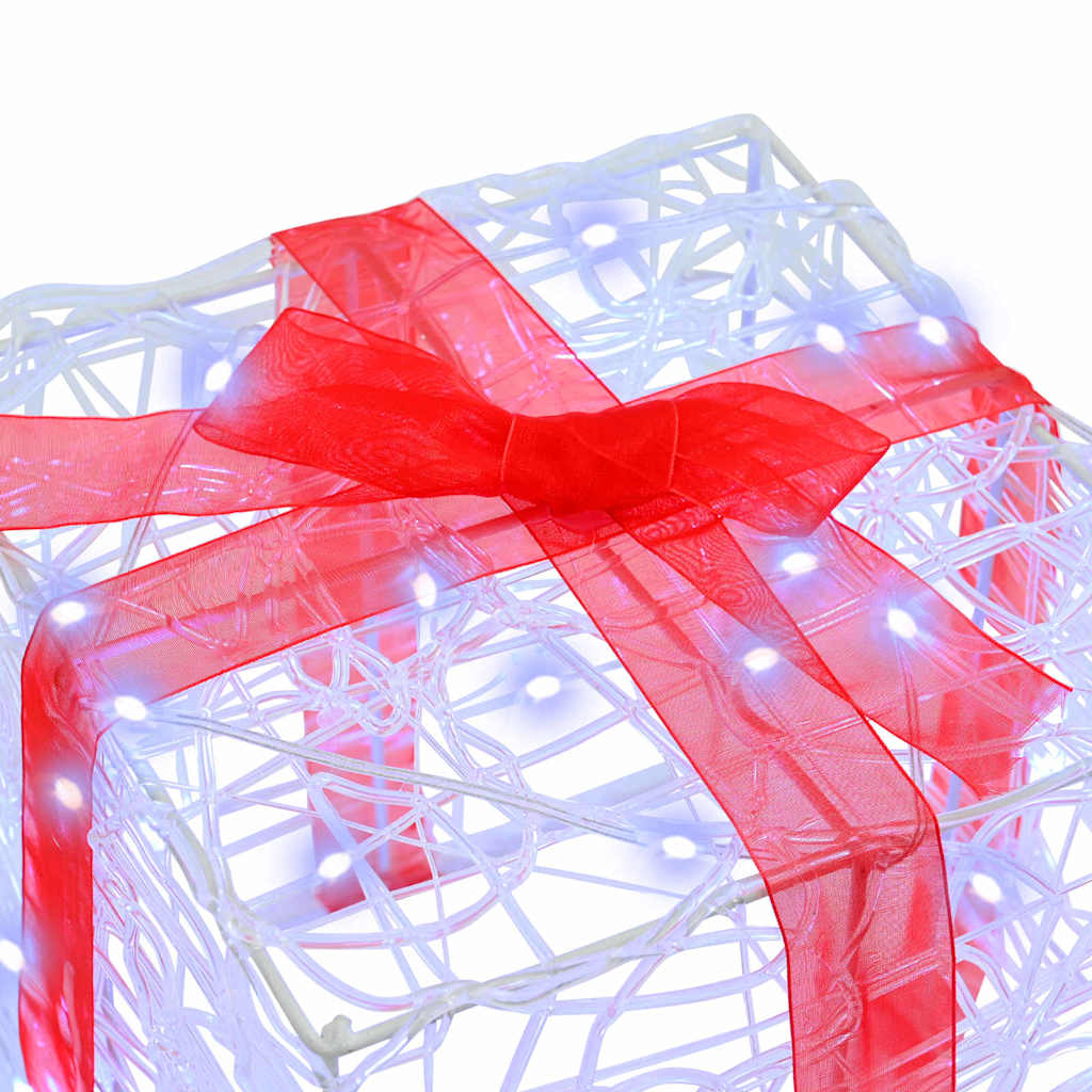 Cadeau Doos met 60 LED 3 pcs Koudwit 20 x 20 x 20 cm Acryl