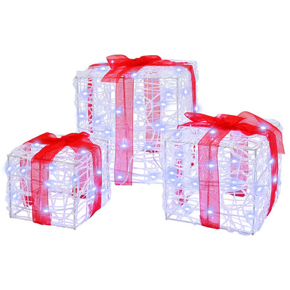 Cadeau Doos met 60 LED 3 pcs Koudwit 20 x 20 x 20 cm Acryl